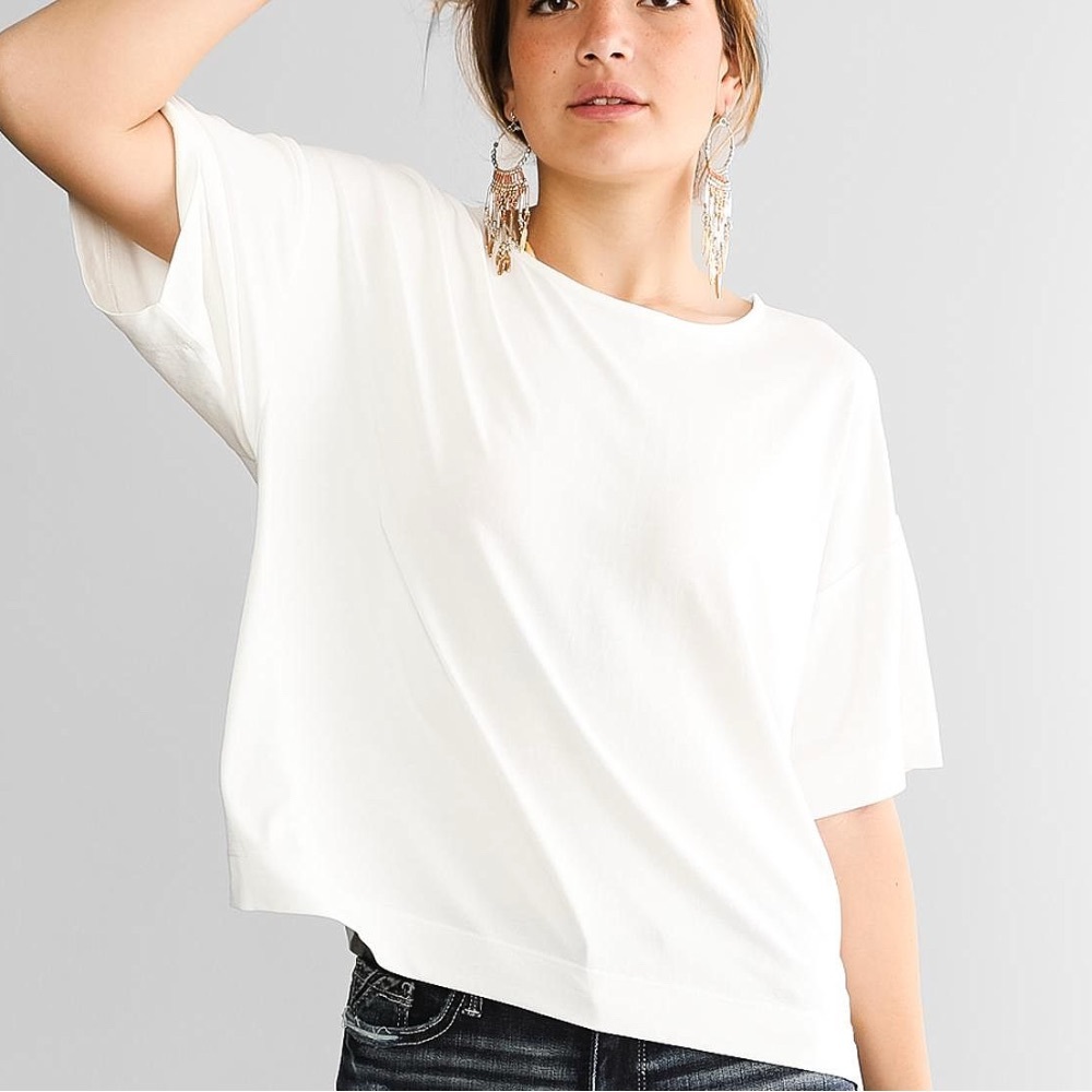 VINCE Linen Blend Slouchy Oversized Boxy Top in White: Women's XS - Picture 8 of 8